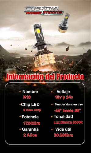 Luces LED Modelo K18 | 17.000lm | 6500k | 12v y 24v